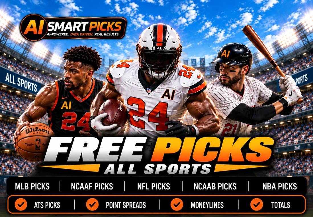 AI Smart Picks Free Picks By Email — MLB, NCAAF, NFL, NCAAB and NBA